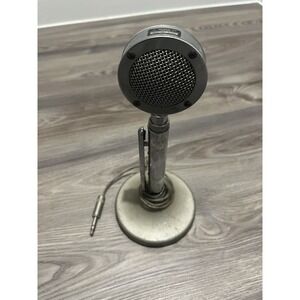 Vintage Astatic D-104 Silver Lollipop Microphone G-Stand Ham Radio Mic 1/4 Plug